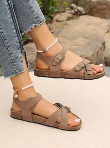 Women's Fashionable Comfortable Plus Size Roman Style Sandals For Outdoor Vacation