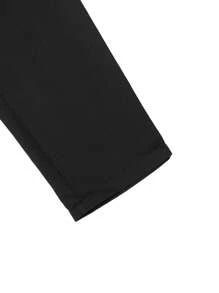 Manfinity Mode Men Solid Slant Pocket Suit Pants - Black - View 7