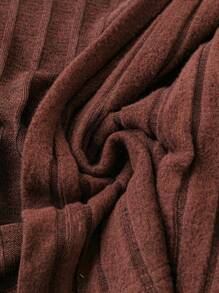 Calvaya Plus Size Women's Ribbed Cardigan & Workwear Strapless Dress Two Piece Set - Brown - View 4