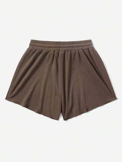 Knot Waist Solid Shorts