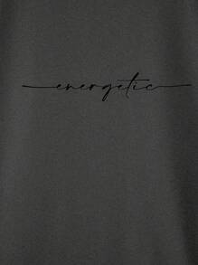 RueChic Men Letter Graphic Tee - Dark Grey - View 5