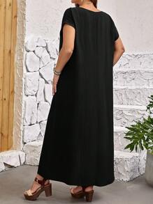 EMERY ROSE Vestido De Talla Grande De Manga Murciélago De Color Sólido