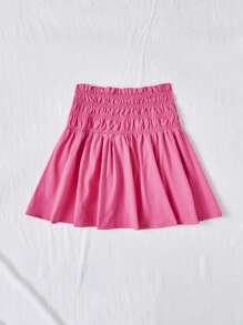 Soleia Falda corta casual de color rosa para mujer, ideal para la primavera/verano y vacaciones - Rosa - Ver 2