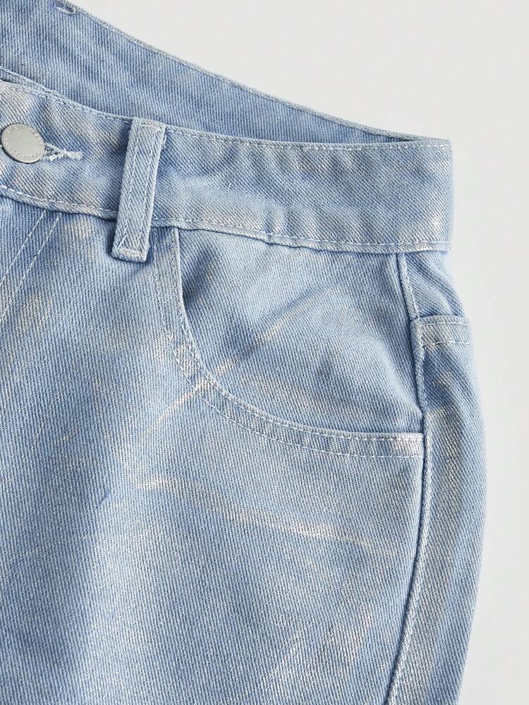 Mid-Waist Loose Fit Casual Straight Leg Jeans
