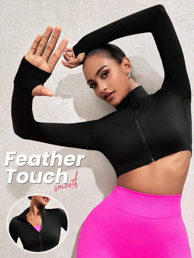 Zip Front Long Sleeve Sport Jacket