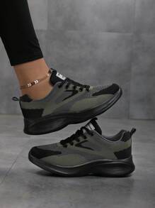 Women's Breathable Mesh Lightweight Casual Running Shoes With Soft Sole For Comfort - Dark Green - View 6
