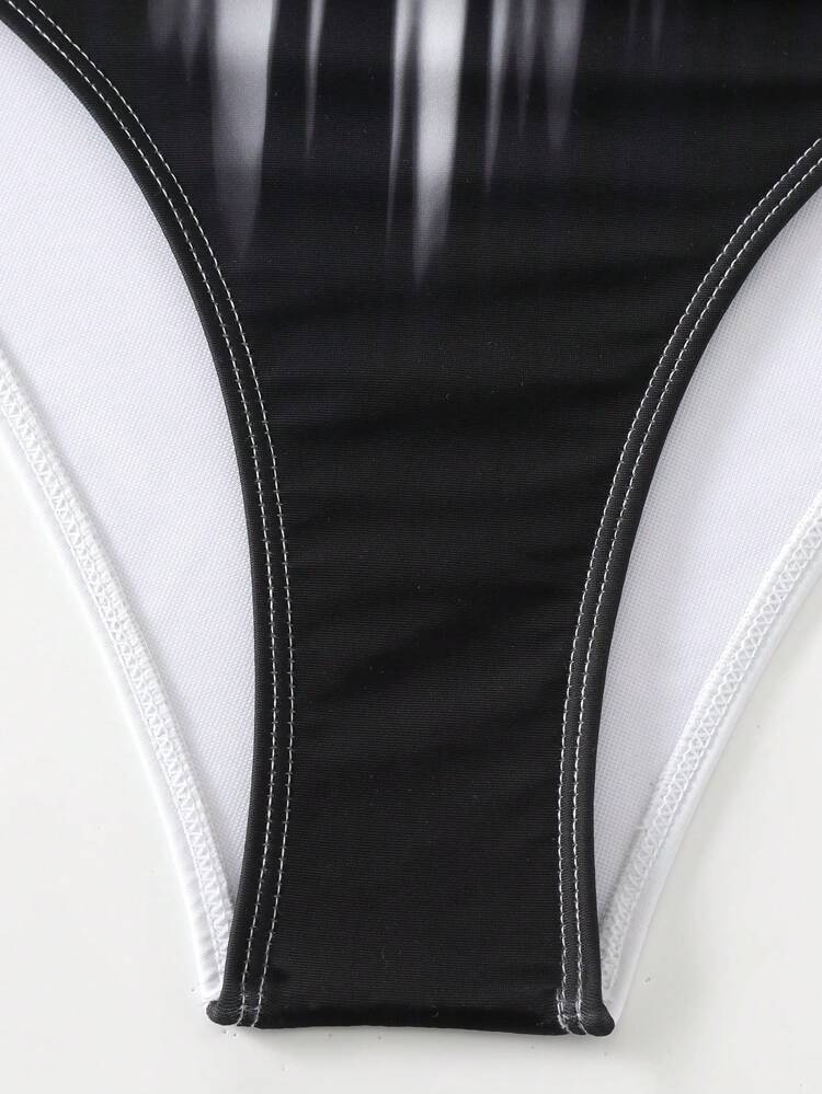 Women's Graphic Print One Piece Swimsuits With Criss Cross Straps, For Summer, Beach, Vacation, Travel, Festival, Swimming Pool, Surfing