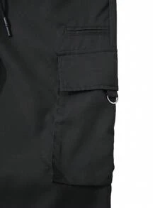 Manfinity Homme Men's Drawstring Waist Cargo Pants With Pockets, For Fall