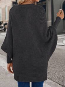 EMERY ROSE 純色v領蝙蝠袖毛衣