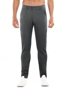 Men Casual Chino Pants - Grey - View 1