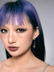 ROMWE Grunge Punk 1 Par De Aretes Con Forma De Calavera (número Aleatorio De Anillos) - Plateado - Ver 5