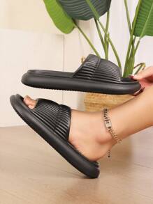 Sandalias De Plástico Para Mujeres - Negro - Ver 1