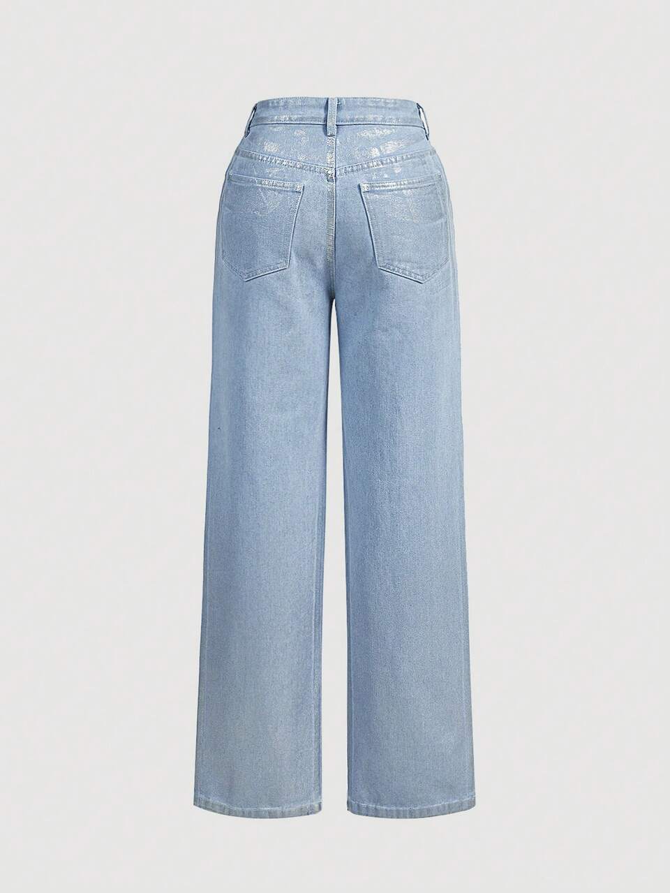 Mid-Waist Loose Fit Casual Straight Leg Jeans