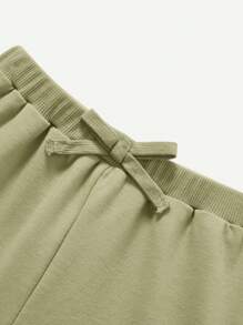 Cozy Pixies 4pcs Baby Boy Short Sleeve Ensemble With Letter Decoration Fabric Label, Round Neck T-Shirt, Shorts Set Matching Set - Multicolor - View 13