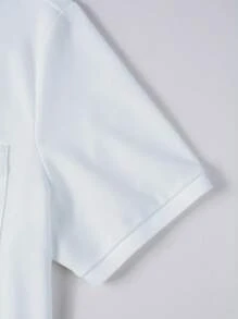 Manfinity Homme 男士短袖帶口袋polo衫 - 白色 - 查看 7