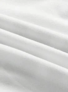 SHEIN LUNE Plus Size Women's Tank Top With Slogan Print And Round Neck - White - View 3