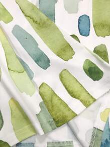 INAWLY Của phụ nữ Kích thước lớn Hình học In Tay áo dài Áo thun - trắng - Xem 4