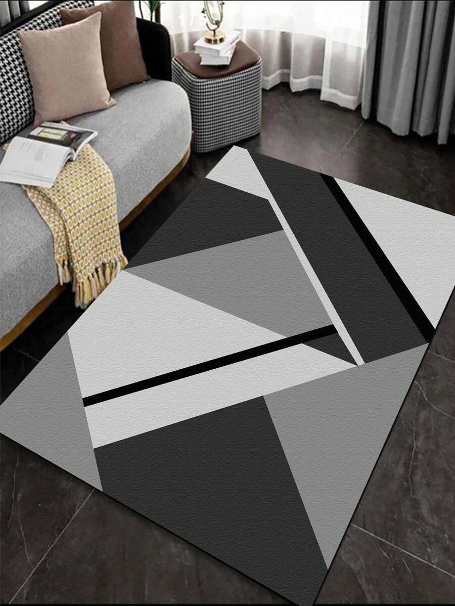 SHEIN Họa tiết Hình học Thảm phòng khách Tấm thảm nhà bếp - Nhiều màu - Xem 1