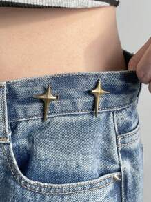 DAZY Yellow Star Shaped Button - Bronze - View 6