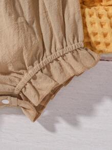 Baby Girl Rainbow Embroidery Ruffle Hem Cami Bodysuit - Multicolor - View 3