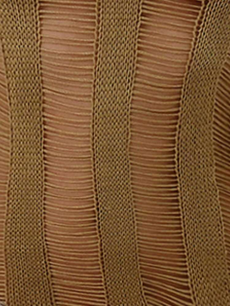 Women's Round Neck Hollow Out Long Sleeve Cover Up Shirt Dress, For Summer, Beach, Vacation