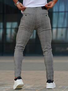 Pantalones Chinos Ajustados Para Hombre - Gris - Ver 2