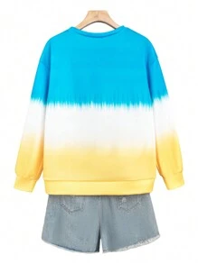 SHEIN LUNE 大尺碼水染漸變卫衣