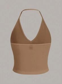 SHEIN EZwear Multicolor Women's Multicolor Knitted Halter Tank Top