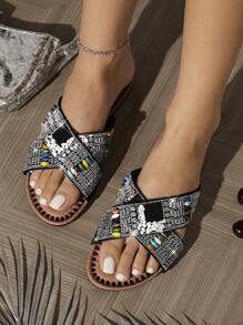 SHUZIA 女士平底涼鞋 - 黑色 - 查看 1