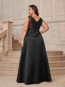 SHEIN Belle Robe De Soirée Élégante Grande Taille De Ligne A Et À Paillettes Colorées - Multicolore - Voir 5