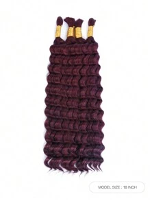 99J Burgundy Crochet Human Hair For Boho Braids 100g/Pc Red Deep Wave Bulk Human Hair For Knotless Braids 12A 100% Unprocessed Brazilian Virgin Hair Extensions Bulk Bohemian 18-22 Inch Halloween Costumes