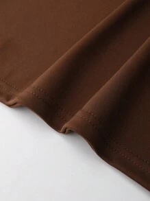 男士素色圓領T恤 - 咖啡棕 - 查看 3