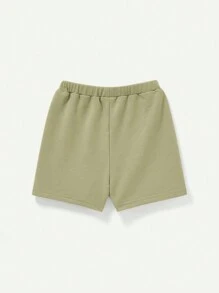 Cozy Pixies 4pcs Baby Boy Short Sleeve Ensemble With Letter Decoration Fabric Label, Round Neck T-Shirt, Shorts Set Matching Set - Multicolor - View 2