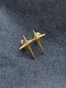 DAZY Yellow Star Shaped Button - Bronze - View 3
