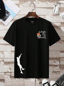 Manfinity Dauomo 男士字母人物圖案T恤