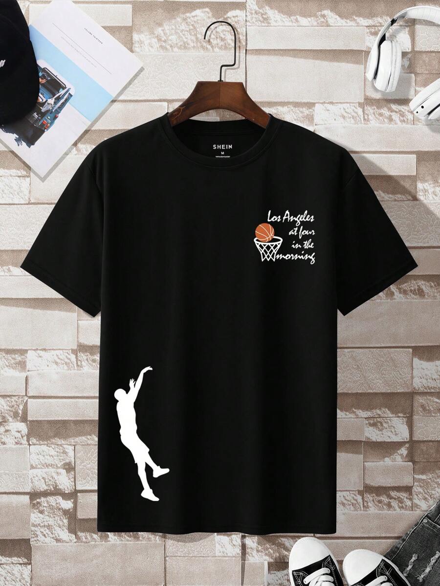 Manfinity Dauomo 男士字母人物圖案T恤