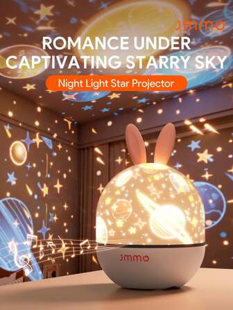 JMMO Light,Stars Projector Light With Timer & Music,Remote Control Projection Lamp 6 Sets Of Films Sleep Helper,Rechargeable Night Light Projector For Bedroom Kids Gifts,Room Decor Near Bed,Vanity Light, Wall Art,Fairy Light
