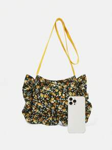 SHEIN MOD Floral Print Shopping Bag Women Shoulder Bag For School,College, For Summer - Multicolor - View 10
