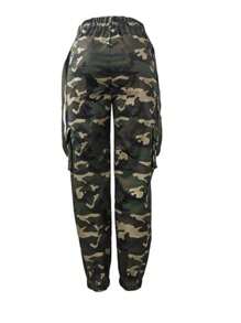 Women's Casual Camouflage Cargo Overalls Pants, Street Fashion Trousers For Autumn