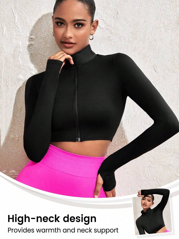 Zip Front Long Sleeve Sport Jacket