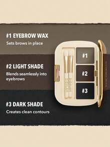 SHEGLAM 全填充眉筆調色板-102灰棕色3色啞光眉粉眉蠟填充定義塑造眉妝帶小刷子派對眉毛 品牌 美容 化妝 化妝品 適合女性與女孩 完美搭配冬季 Y2K 時尚 流行 生日禮物 假期 派對準備就緒 最佳顏色