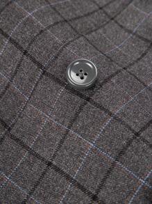 Chaleco De Traje A Cuadros Para Hombre - Gris - Ver 4
