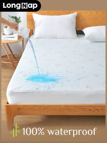 ChillTech 1pc [Bamboo Fiber]Antibacterial Jacquard Air Layer Bamboo Fiber TPU Waterproof Mattress Protector - Multicolor - View 1