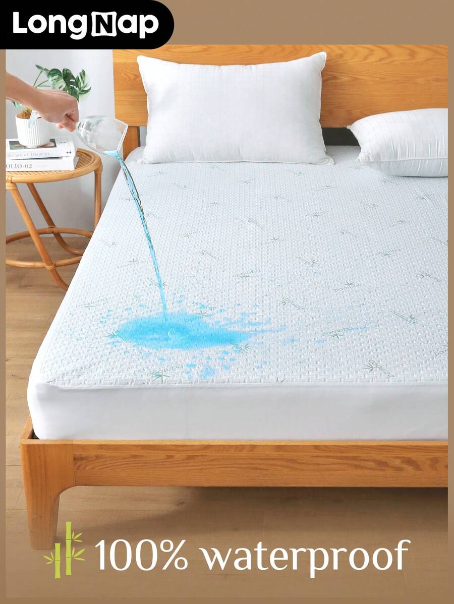 ChillTech 1pc [Bamboo Fiber]Antibacterial Jacquard Air Layer Bamboo Fiber TPU Waterproof Mattress Protector - Multicolor - View 1