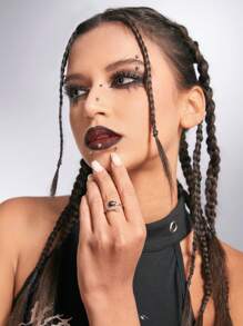 ROMWE Grunge Punk 1個吉他形戒指（隨機圖案）