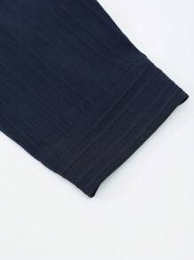 Manfinity Homme Men's Plain Texture Long Sleeve Shirt And Pants Set - Royal Blue - View 4