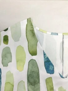 INAWLY Của phụ nữ Kích thước lớn Hình học In Tay áo dài Áo thun - trắng - Xem 5