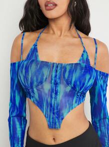 Hauture 背帶細節鈎扣印花上衣 - 彩色 - 查看 3