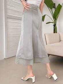 Dazy X KIMYOUJUNG Solid Color Spliced Mermaid Skirt