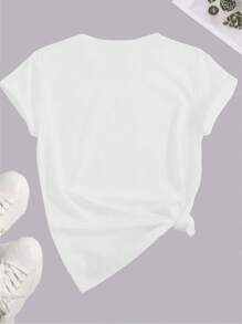 INAWLY Camiseta Con Eslogan Estampado